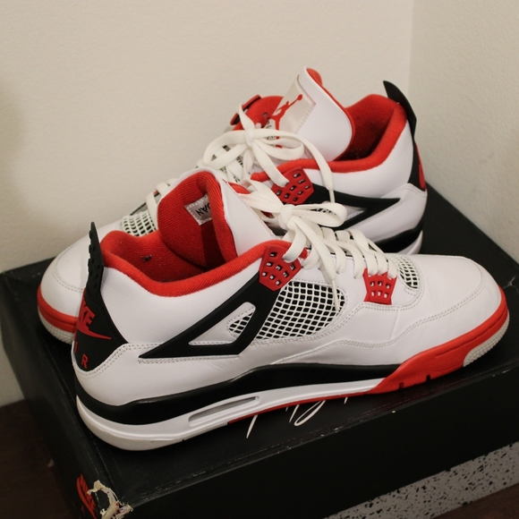 Air Jordan retro 4 red black white - Picture 4 of 7